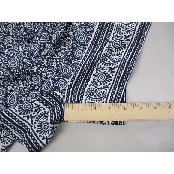 Ann Taylor LOFT Romper Womens 00P Blue Paisley Shorts Roll Tab Top XSP XS Petite - Picture 12 of 16